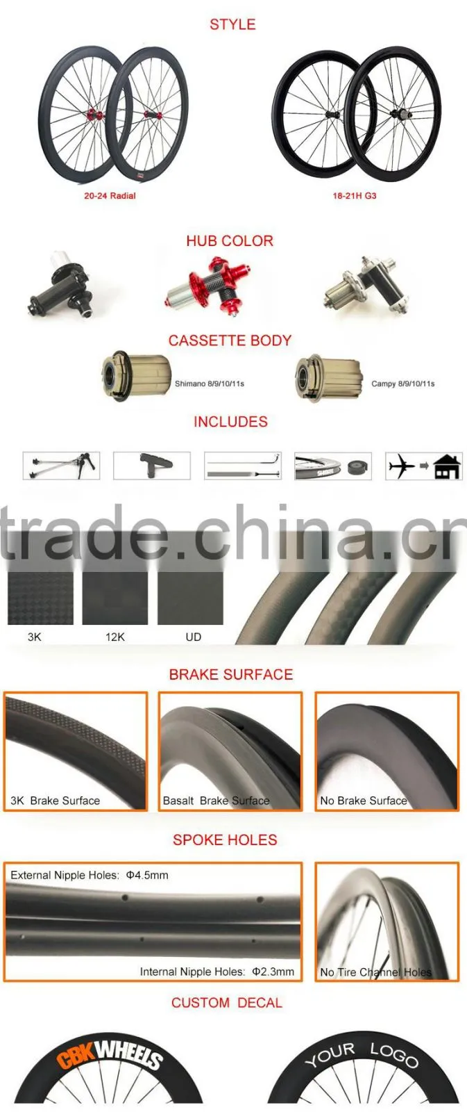 20mm cycling road bike carbon clincher wheelset SR20C