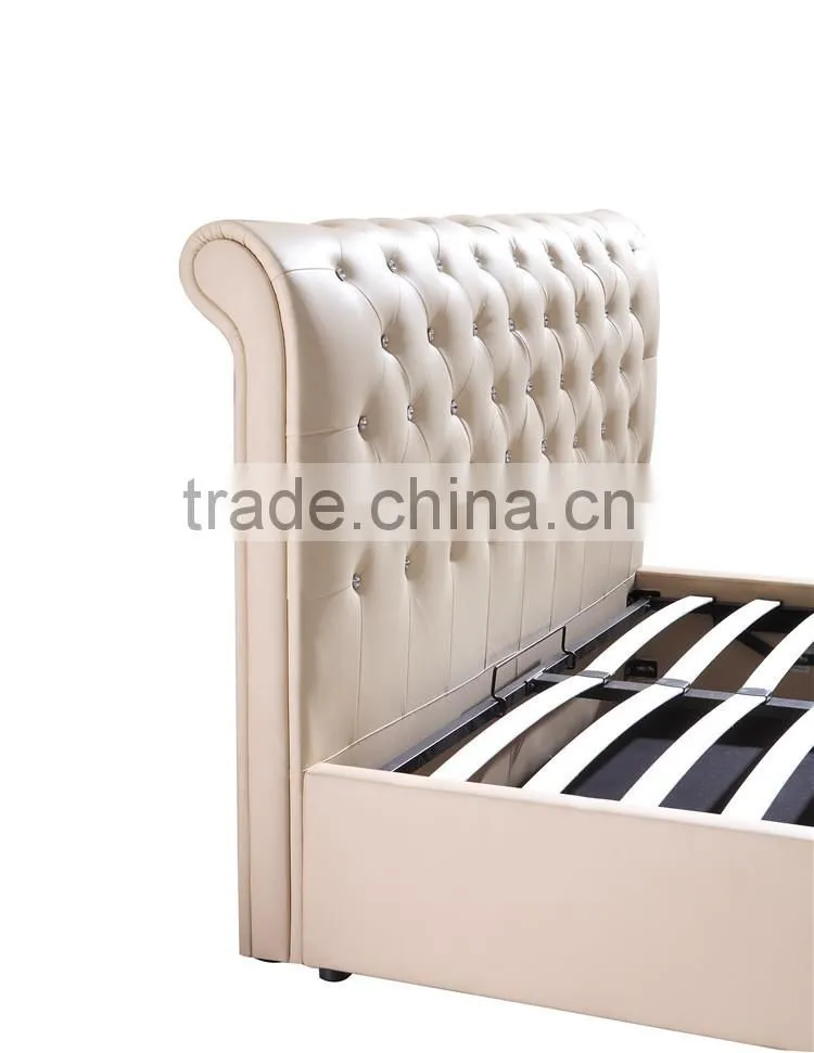 Lift Up Storage Bed With Leather Upholstered YD03