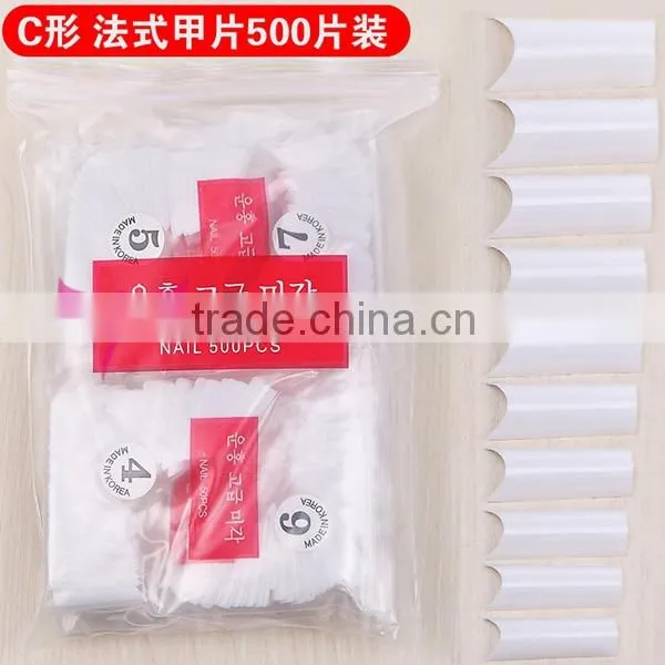 Hot 2015 500 Pcs C Curved French White Acrylic Nail Tips