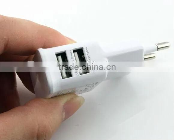 5V/2A EU Plug Dual USB Wall Charger Mobile Travel Charger for Samsung/iPhone/iPad