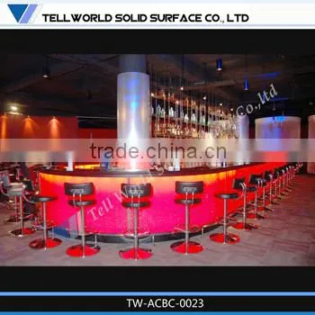 2014 modern popular luxury boat shape artificial marble home bar counter furniture for sale