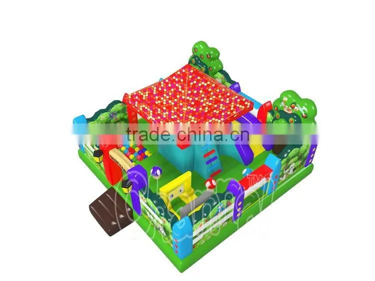 Cheap kids commercial inflatable amusement park with slide