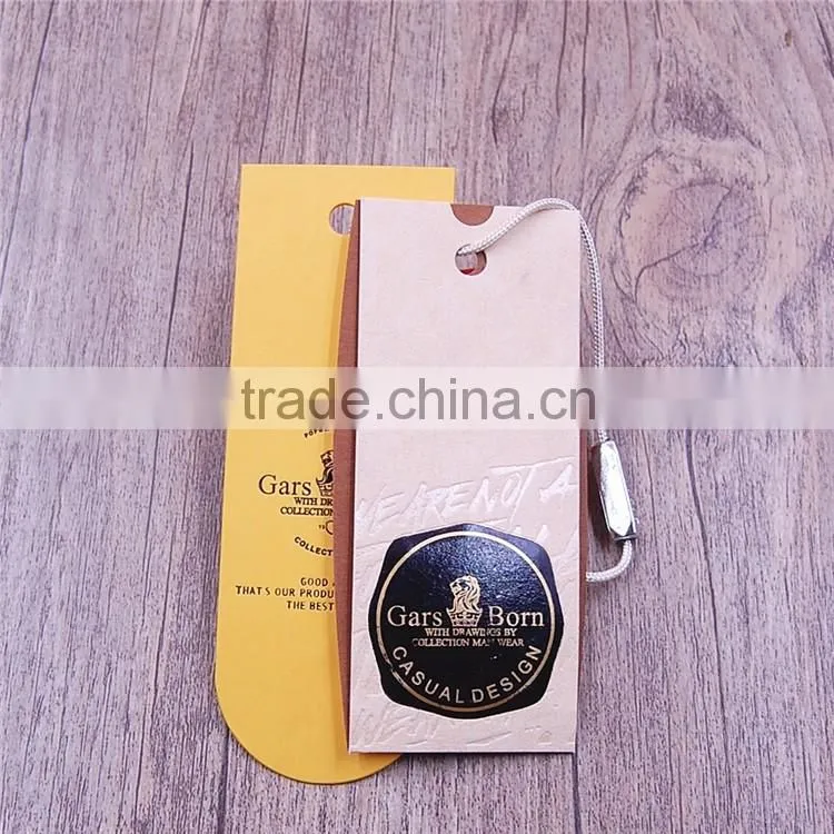 Wholesale custom printing paper string hang tags for handbags clothing t shirt