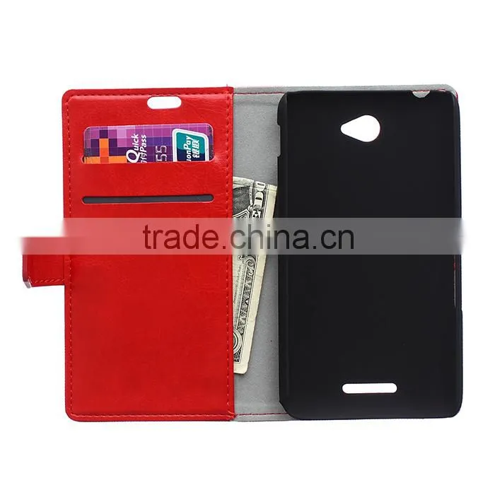 Wholesale Flip Cover Leather Case For Sony E4,For Sony E4 Book Cover Stand Case