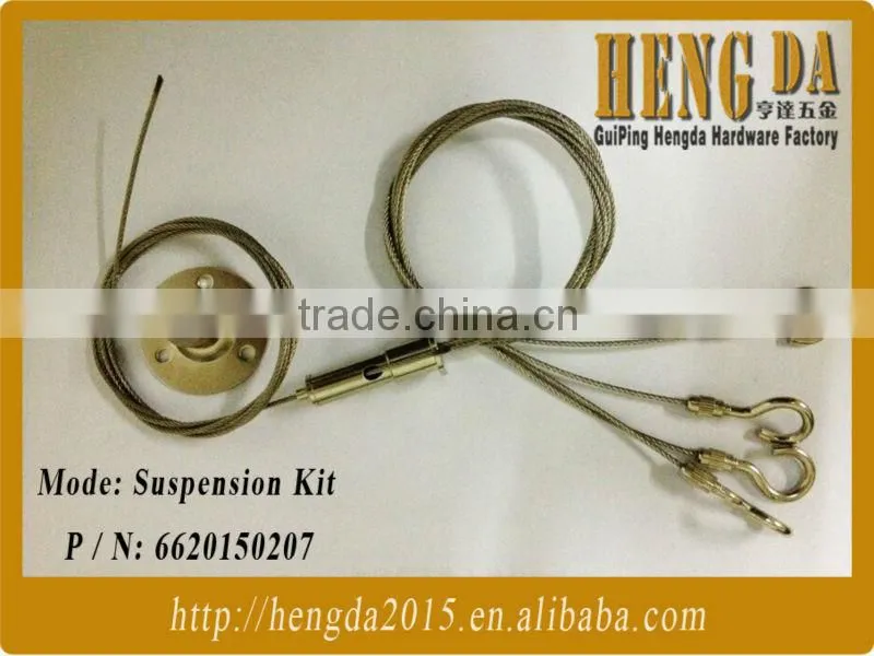 Screw gripper suspended cable with clamps