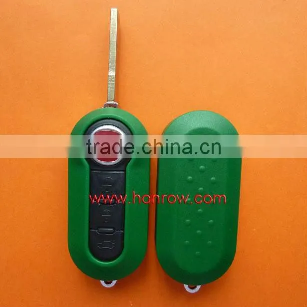 New Product Fiat 3 button flip remotekey blank (Green Color),auto key shell,car key case
