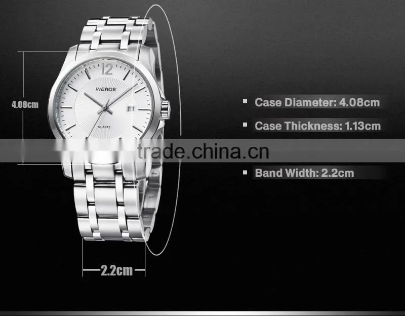 WEIDE 93010-2 2015 New stainless steel case back watch dial machine Relogio Masculino watches customised