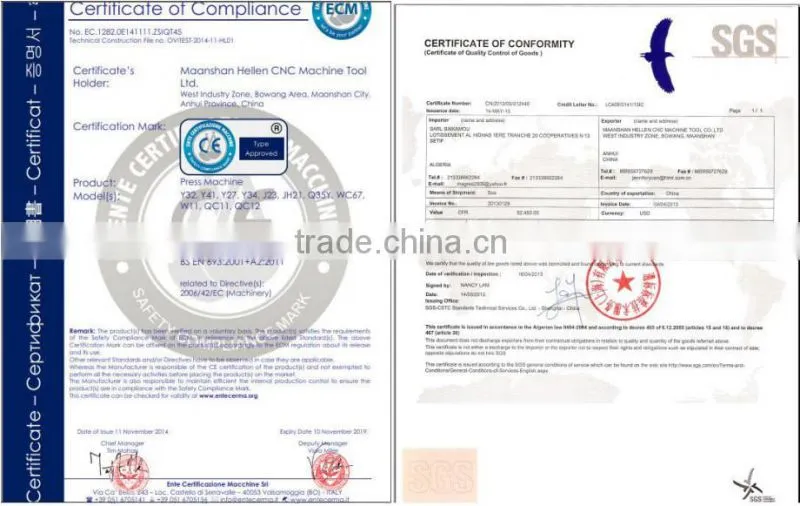 Q35Y-16 Hydraulic Iron Worker,plate sheet punching and shearing machine