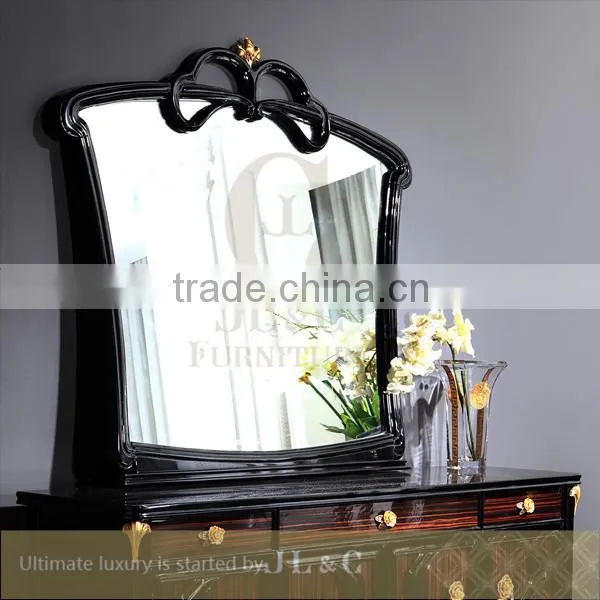 AB03-34 Neoclassic Oval Mirror Dresser Mirror Delicate Sculpture for Luxury Bedroom Sets-JLC Luxury Home Furniture