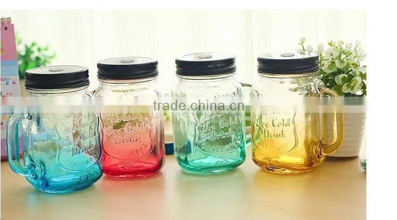 V-GB-01 Beverage Glass Bottles clear Glass bottles for juice with straw