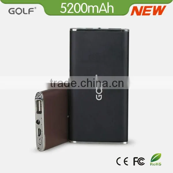 Metal rectangle charger, 5200mAh capacity, colorful choice,1A output,145g