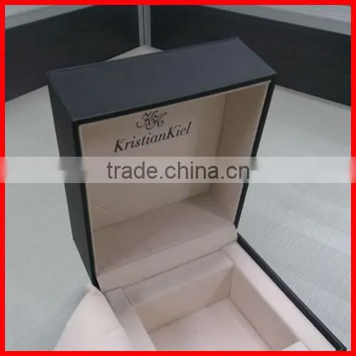 luxury elegant high quality Custom logo printed jewerly box with wool mat