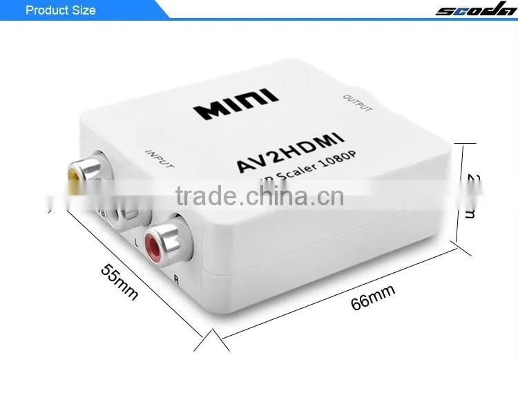 Mini up scaler 1080p av to hdmi converter