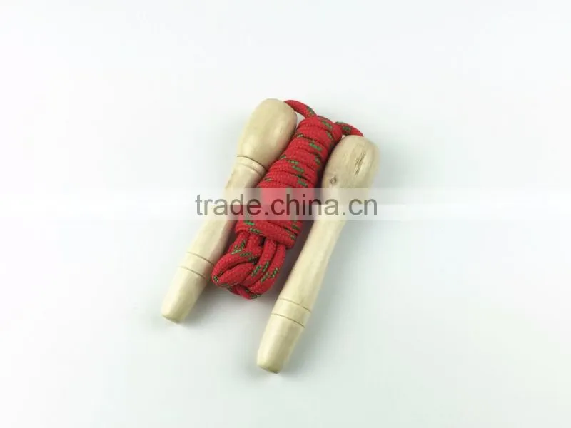 white cotton rope wood handle jumping rope /skipping rope