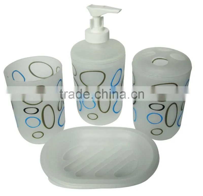 Colourful 4pcs plastic bathroom set china