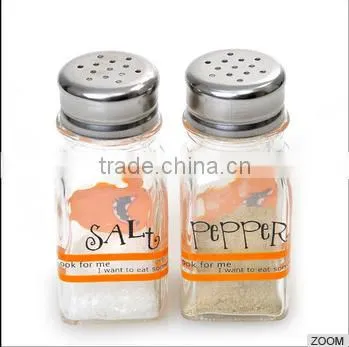 Customized Logo Square Glass Spice Jar