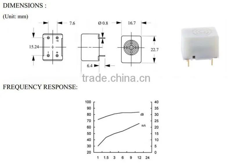 FB-06-4TP 6v miniature SMD buzzer, piezoelectric buzzer (FBELE)