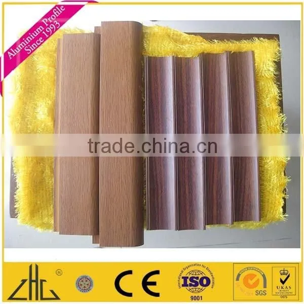 Wood Color Anodizing Polishing Aluminium Extrusion for sliding wardrobe door all types of 6063 anodized dies aluminium extrusion