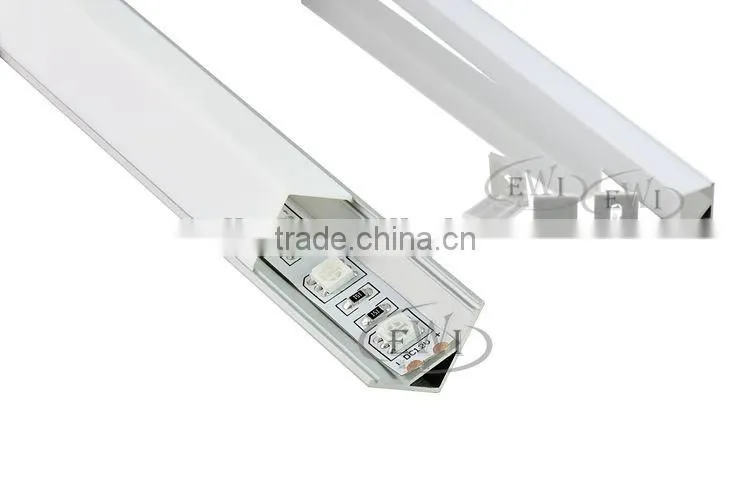 China factory supply V shape alu led profile for cabinet corner lighting