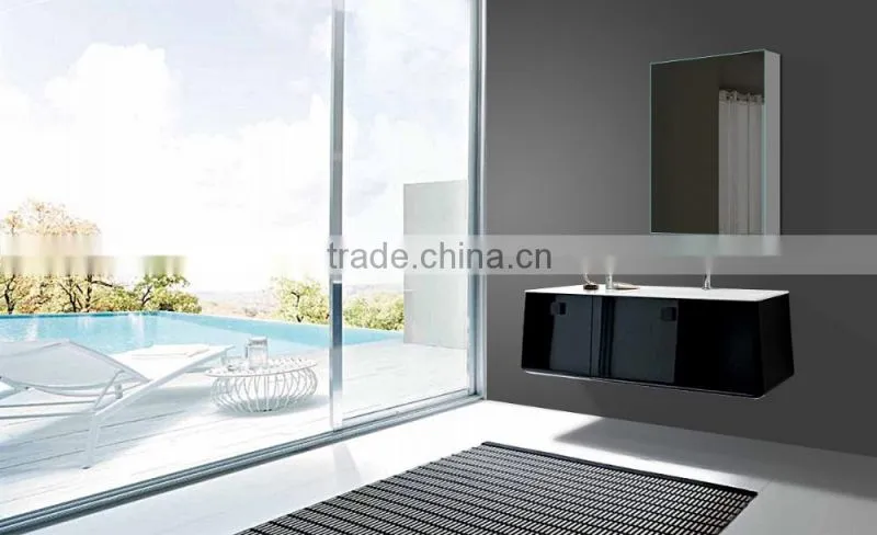 Lamxon aluminum mirror cabinet with double sided mirror door