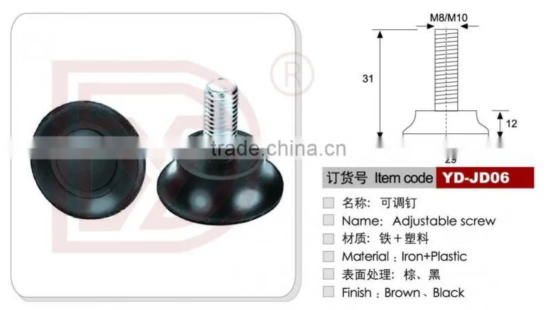Adjustable nail on glide/chair feet