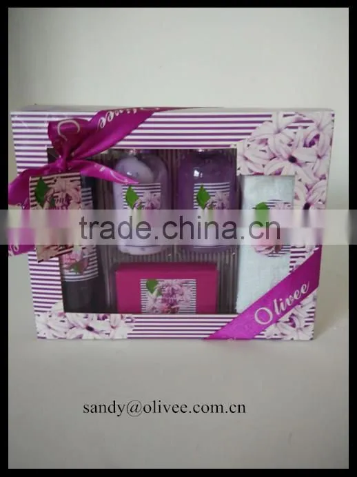 nice scent antiseptic shower gel, body lotion ,bubble bath and soap hotel bath set