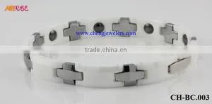 High Quality Ceramic Jewels White Magnetic Bracelet