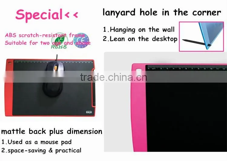 12 Inch e-Writer LCD Writing Tablet Digital Drawing Pad with Stylus-6 Colors Children Magic Drawing Board Paperless