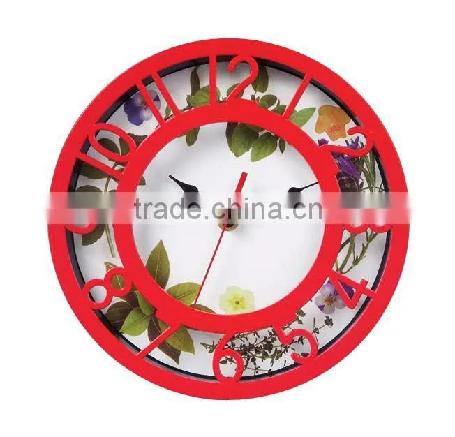 Fields and gardens plastic clock