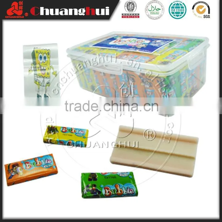 Chewing Gum in Three Layer Lunch Box / Bubble Gum with Tattoo