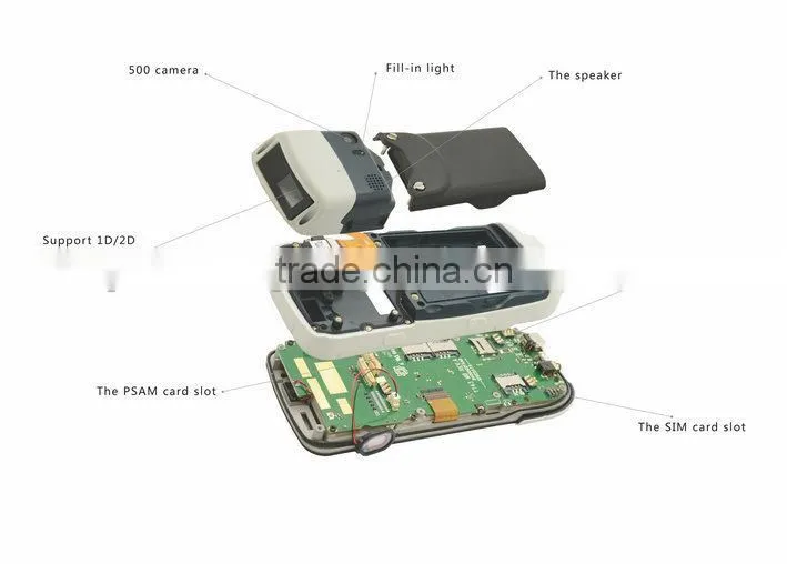 Android 4.4 OS portable UHF RFID handheld reader and writher with 4.5inch screen