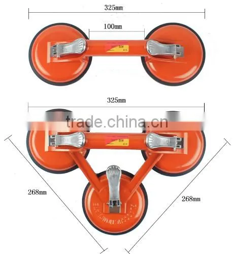 DETO High quality three claws rubber plate rotatable multifunctional glass sucker