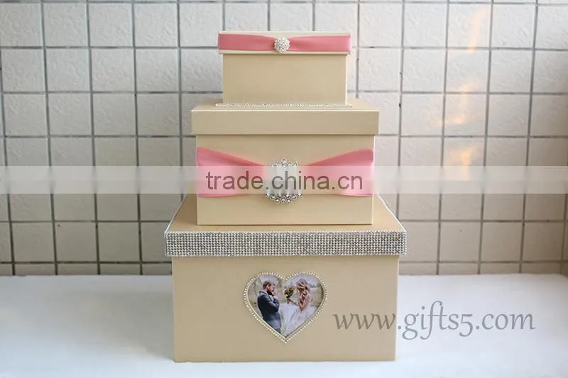 Rustic wedding card box with photo frame for best widding gifts