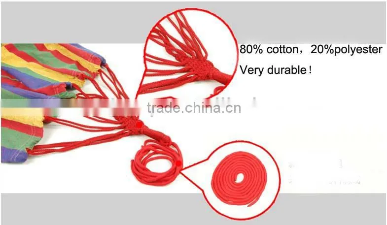 2014 New style Durable Cotton Rainbow color Hanging Hammock Bed