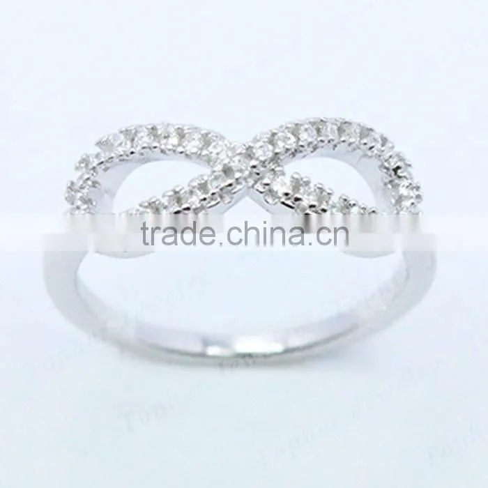 Wholesale 925 sterling silver gemstone 8 shape ring