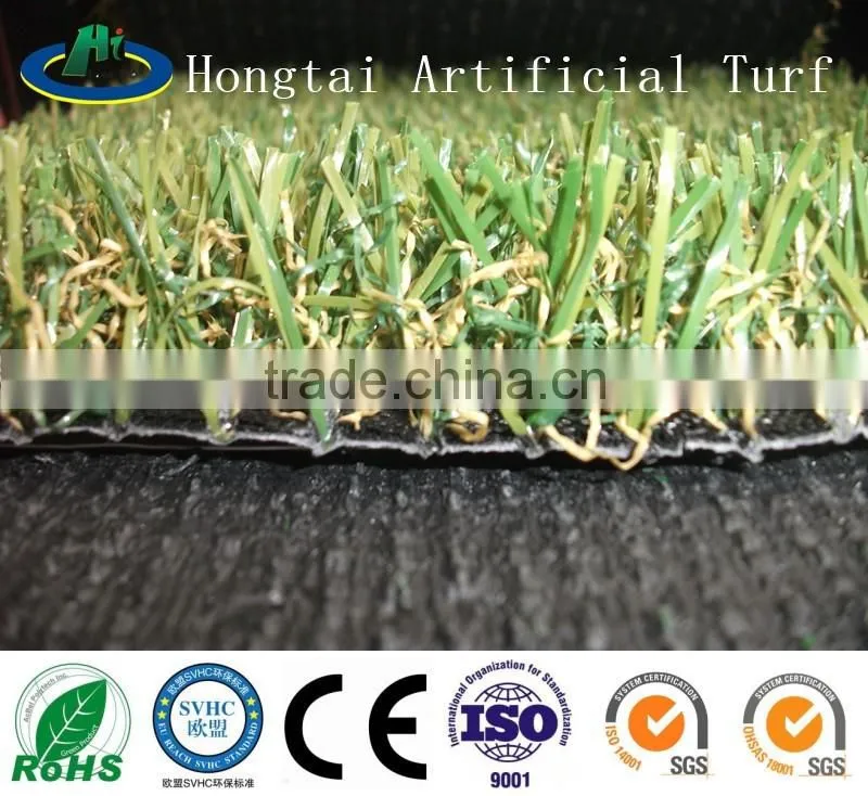 25mm height turf grass for gardens with 4 tones