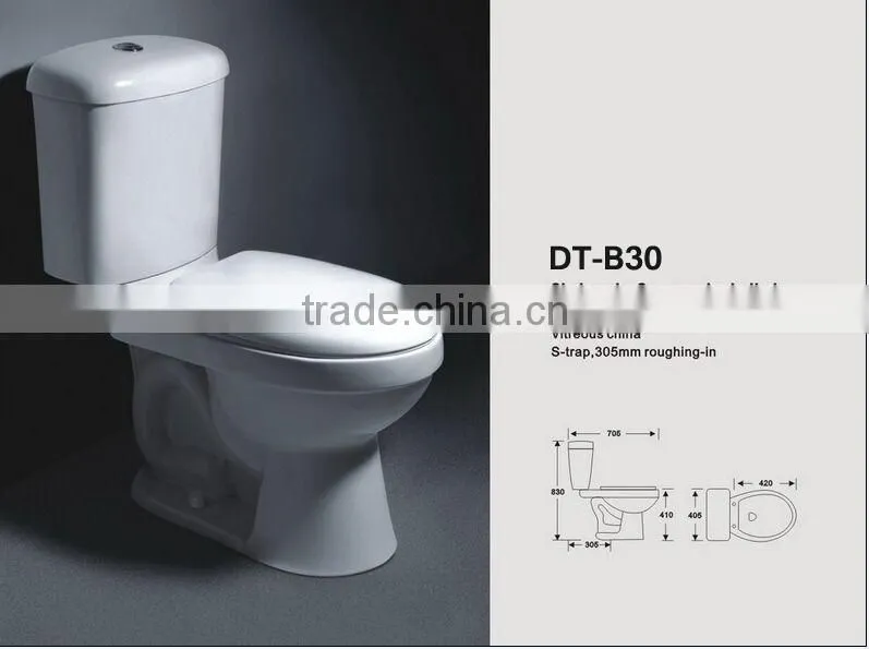 Stock Goods !!! Cheap Stock Two Piece Siphonic Toilet DT-B30
