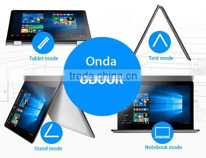 Onda oBOOK 11 Ultrabook Laptop 11.6 inch Win 10 + Android 5.0 Intel Cherry Trail Z8300 64bit Quad Core 1.44GHz 4GB RAM 64GB