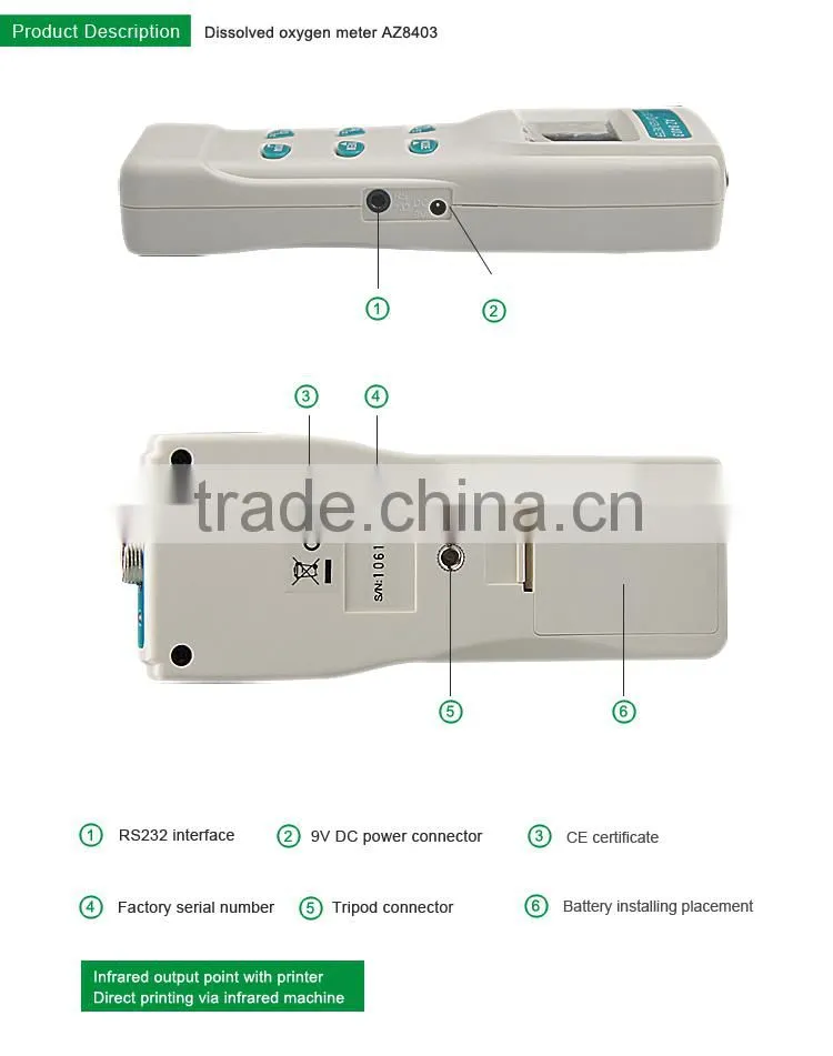 Protable Digital online dissolved oxygen meter