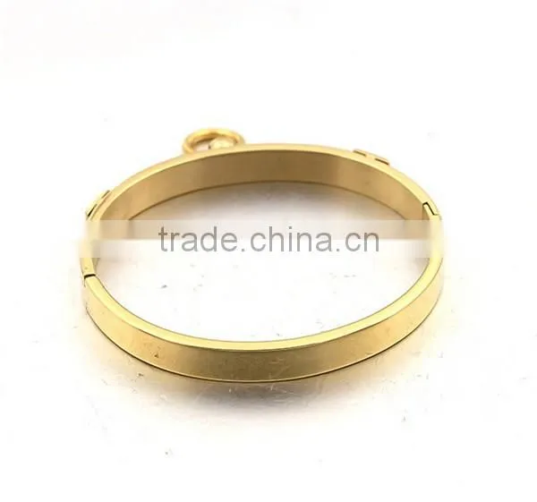2016 Hot Sale Europe Cuff Bracelet Stainless Steel PVD Gold Crystal Bangle for Women