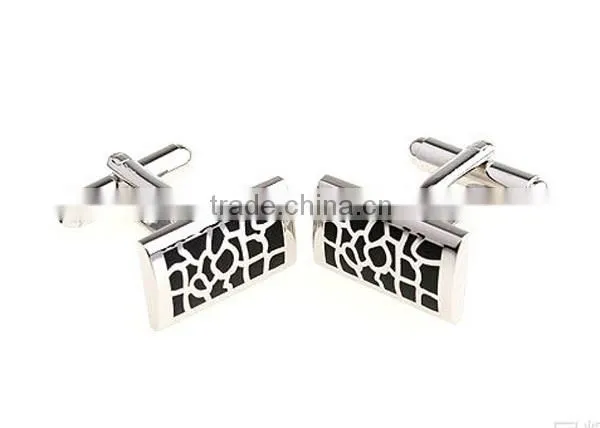 Novelty luxury stainless steel square Italian gold silver cufflinks for men's gift