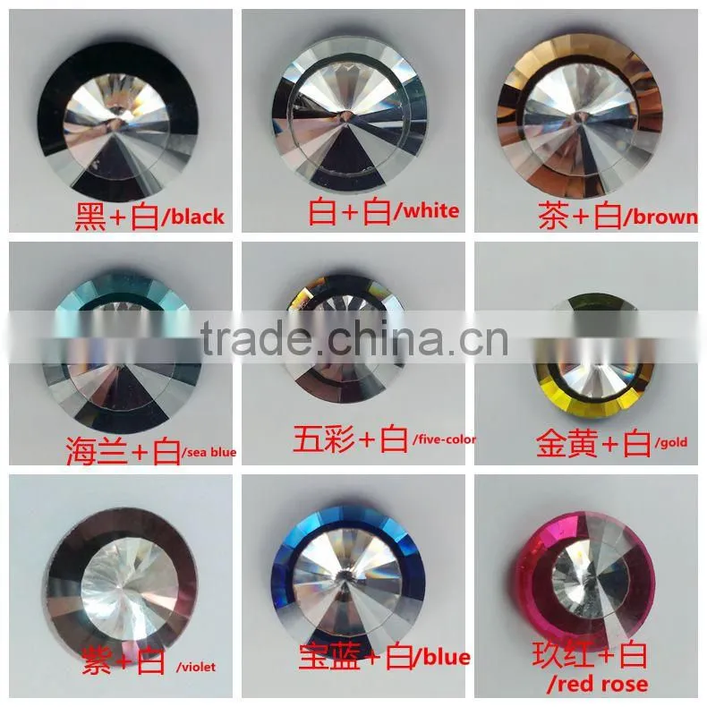 Best selling unique design clear diamond glass button with many colors