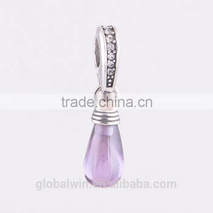 Fashion Unisex Jewelry 925 Sterling Silver European Crystal Charm Style Pendant Fit Brand Bracelet
