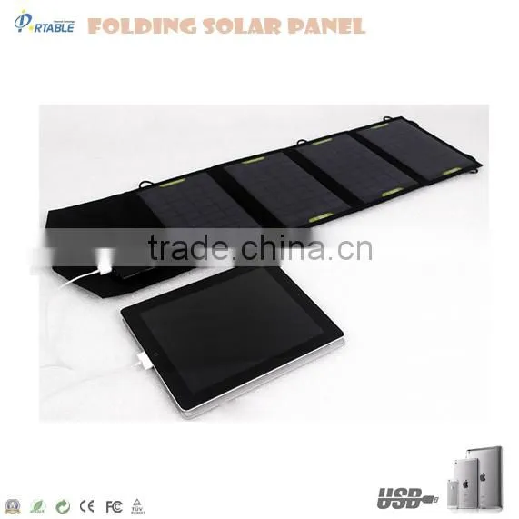 dual usb port solar charger foldable 14w