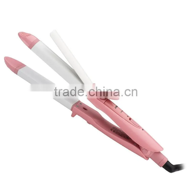 new design China Manufacture 2 in 1 Professional Hair Straightener Curling Iron lady salon hair tools