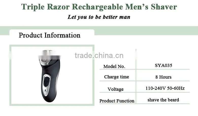 man's Electric Rechargeable power motor shaver styler and led light trimmer facial shaving beard man with CE certification