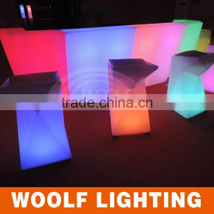 2015 hot !!!RGB Color changing rechargeable outdoor waterproof led bar table