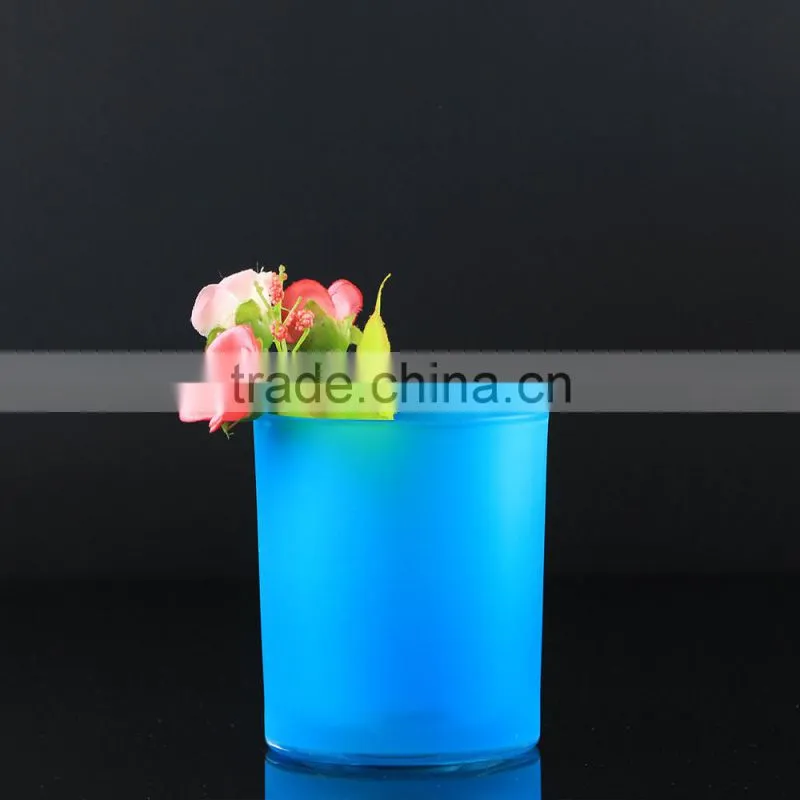 Latest hot selling Exporting carton Manufacturer colored candle jars glass