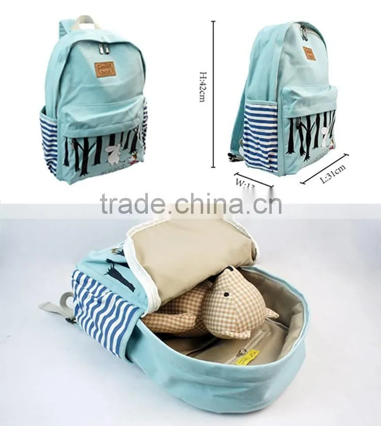 Unisex Fashionable Canvas Zip Bohemia Boho Style Backpack School College Laptop Bag for Teens Girls Boys Students