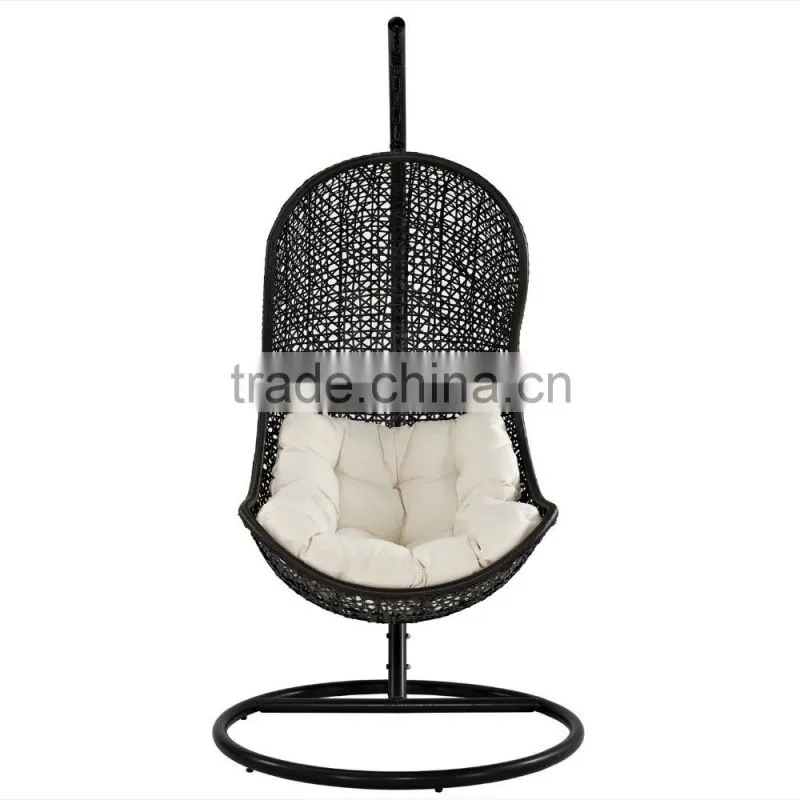 Baby wrought iron wicker hanging outdoor swing chair
